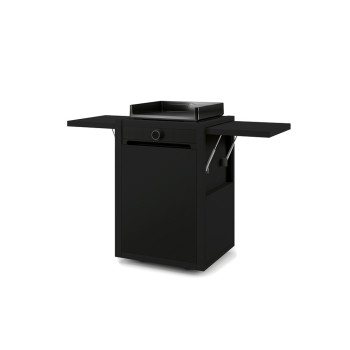 CLOSED TROLLEY IN BLACK STEEL FOR PLANCHA MODERN 45 FORGE ADOUR