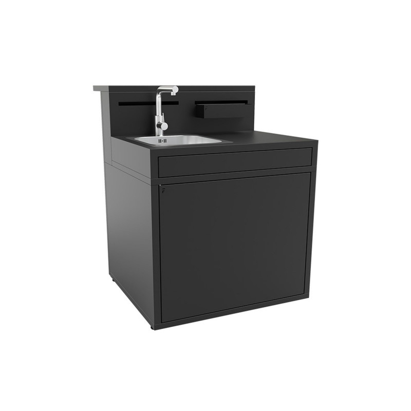 CLOSED SINK MODULE IN BLACK STEEL FORGE ADOUR