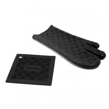 SILICON GRILL MITT AND TRIVET BROIL KING