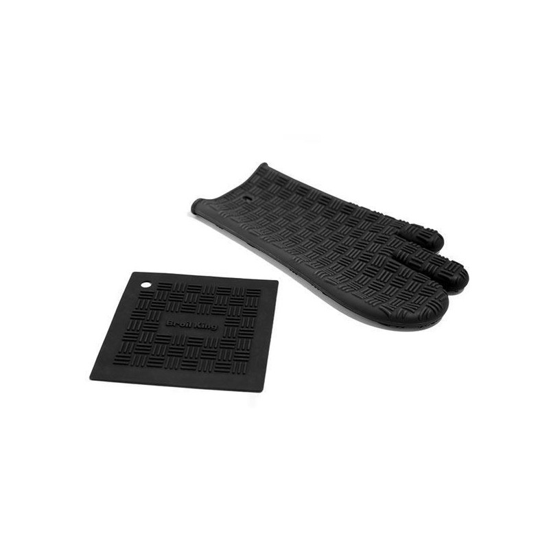 SILICON GRILL MITT AND TRIVET BROIL KING