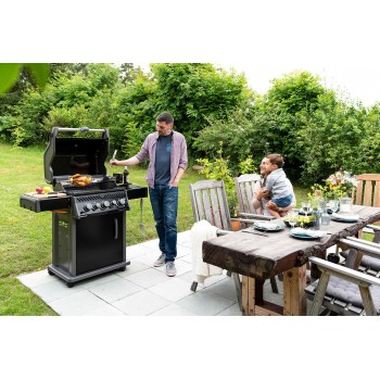 BARBECUE NAPOLEON ROGUE 425 WITH SIDE AND REAR BURNER + ROTISSERIE SET BLACK