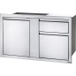 BUILT-IN LARGE DOOR AND DOUBLE DRAWER: WASTE BIN AND PAPER TOWEL HOLDER NAPOLEON (115x71cm)
