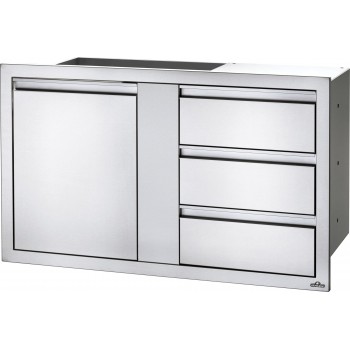 BUILT-IN LARGE DOOR AND TRIPLE SMALL DRAWER NAPOLEON (115x71cm)